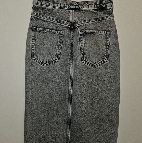 Zara Acid Wash Midi Skirt with front split. - Picture 2 of 6